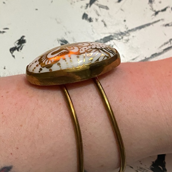 Porcelain and Stone Manderley Cuff Bracelet #2 NEW - Picture 7 of 8